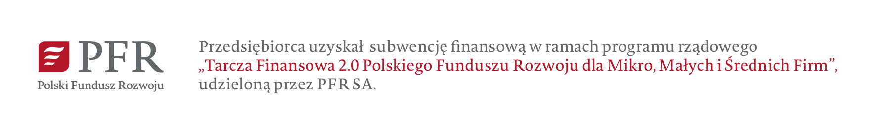 Baner Tarcza Finansowa 2.0 Polskiego Funduszu Rozwoju dla mikro, małych i średnich firm